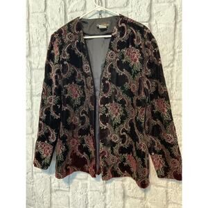 Vintage David Rose Velvet Floral Blazer Large